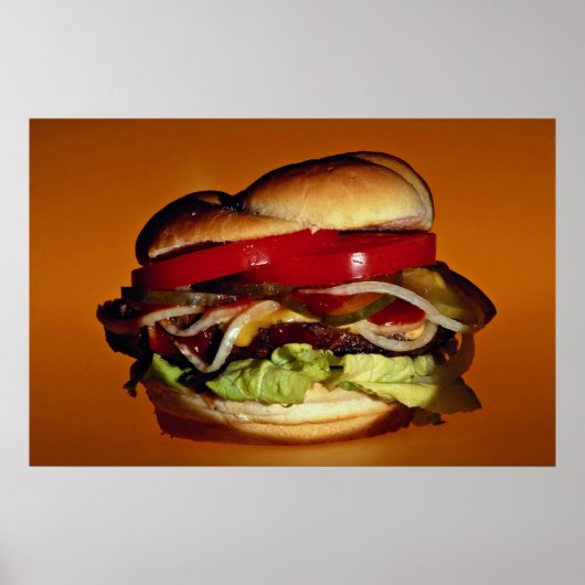 Delicious Hamburger voor liefhebbers van voedsel Poster (Voorkant)