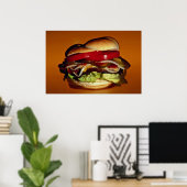 Delicious Hamburger voor liefhebbers van voedsel Poster (Thuiskantoor)