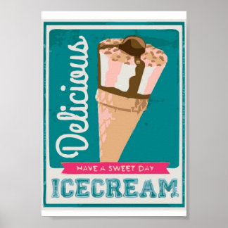 Delicious Ice-Cream Cone Poster