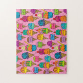Delicious Ice Cream Cones Food Pink Blue Green Legpuzzel (Verticaal)