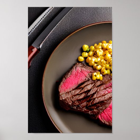 Delicious Juicy Rare Steak Poster (Voorkant)