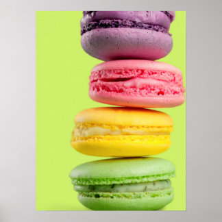 Delicious-kleurige maccaroons poster