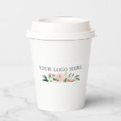 Delicious koffie hier verkocht | Voeg je Logo toe Papieren Bekers (Achterkant)