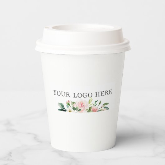 Delicious koffie hier verkocht | Voeg je Logo toe Papieren Bekers (Achterkant)