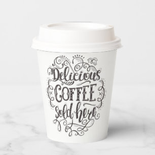 Delicious koffie hier verkocht Voeg je Logo toe Papieren Bekers