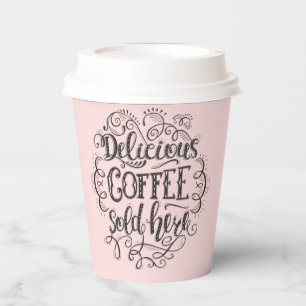 Delicious koffie hier verkocht Voeg uw Logo C to Papieren Bekers