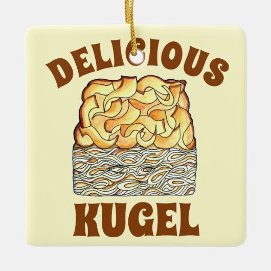 Delicious Kugel Jewish Egg Noodle Casserole Keramisch Ornament (Voorkant)