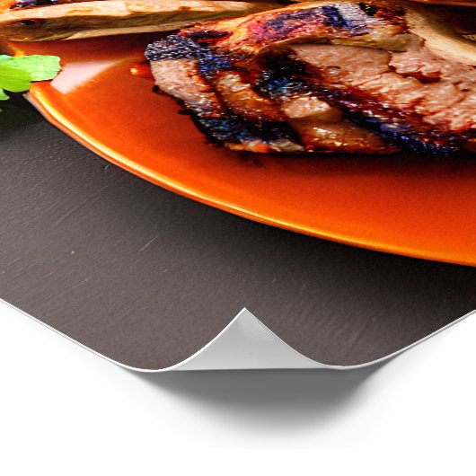Delicious Lamb Thigh Steak in A Platter Poster (Hoek)