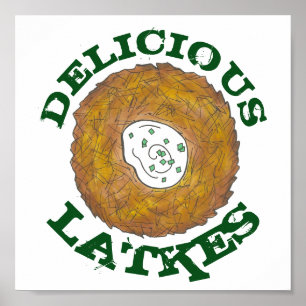 Delicious Latkes joodse cuisine Food Kitchen Decor Poster