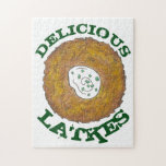 Delicious Latkes Potato Pancakes Hanukkah Cuisine Legpuzzel<br><div class="desc">Het Puzzle-ontwerp is voorzien van een originele markeerafbeelding van een assortiment van heerlijke latke aardappelpannenkoeken die zijn getopt met zure crème en korven. Deze afbeelding is ook beschikbaar op andere producten. Zie je niet wat je zoekt? Hulp nodig bij aanpassingen? Neem contact op met Rebecca om iets voor je te...</div>