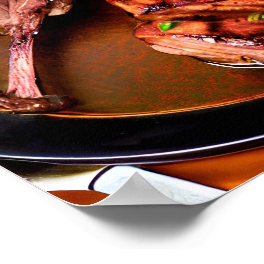 Delicious Middle-Eastern Grill Lamb Steak Poster (Hoek)