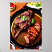 Delicious Middle-Eastern Grill Lamb Steak Poster (Voorkant)