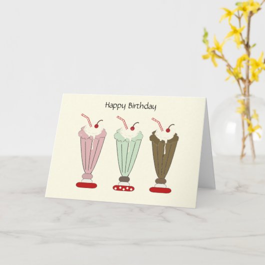Delicious Milkshake Birthday Kaart (Gele Bloem)