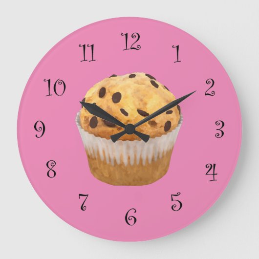 Delicious Muffin Pink Kitchen wandklokken (Voorkant)