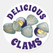 Delicious New England RI Steamed Clams Clambake Ronde Sticker (Voorkant)