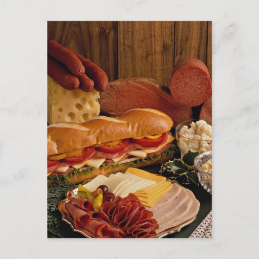 Delicious-onderzeese sandwich met vlees en kaas briefkaart (Voorkant)