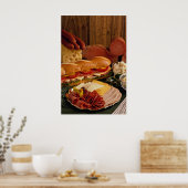 Delicious-onderzeese sandwich met vlees en kaas poster (Keuken)