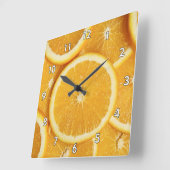 Delicious Oranje segmenten Vierkante Klok (Hoek)