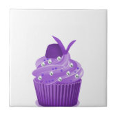 Delicious Paarse cupcakes Tegeltje (Voorkant)