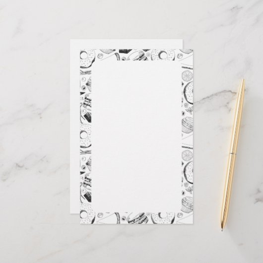 Delicious patroon briefpapier (Voorkant / Achterkant in situ)