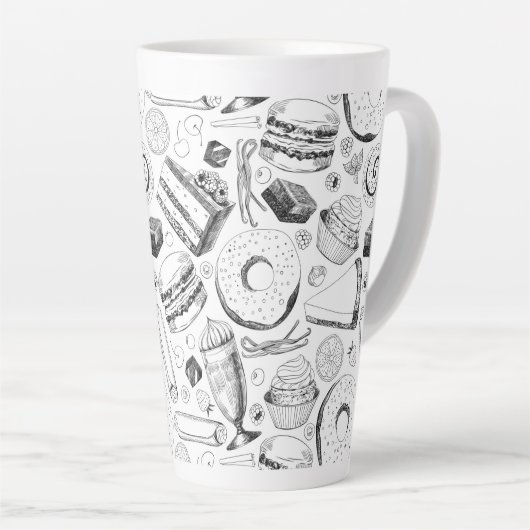 Delicious patroon latte mok (Rechterhoek)