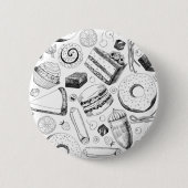Delicious patroon ronde button 5,7 cm (Voorkant)