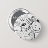 Delicious patroon ronde button 5,7 cm (Voorkant /achterkant)