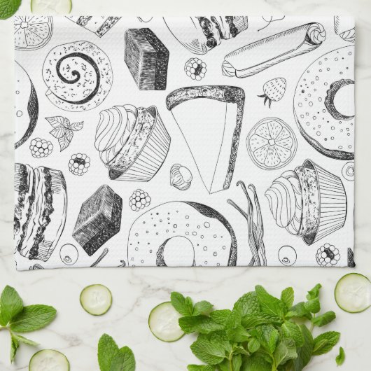 Delicious patroon theedoek (Gevouwen)