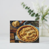 Delicious Peach pie, vanille-ijs Briefkaart (Staand voorkant)
