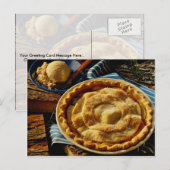 Delicious Peach pie, vanille-ijs Briefkaart (Voorkant / Achterkant)