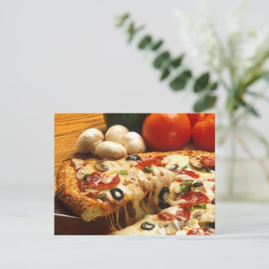 Delicious Pizza Briefkaart (Staand voorkant)