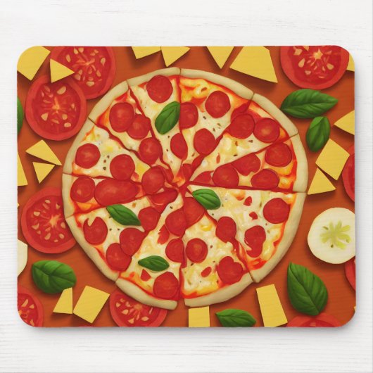 Delicious pizzavegantomatkaas, helder muismat (Voorkant)