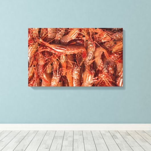 Delicious Prawns Canvas Afdruk (Insitu (Houten vloer))