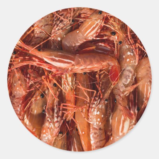 Delicious Prawns Ronde Sticker (Voorkant)