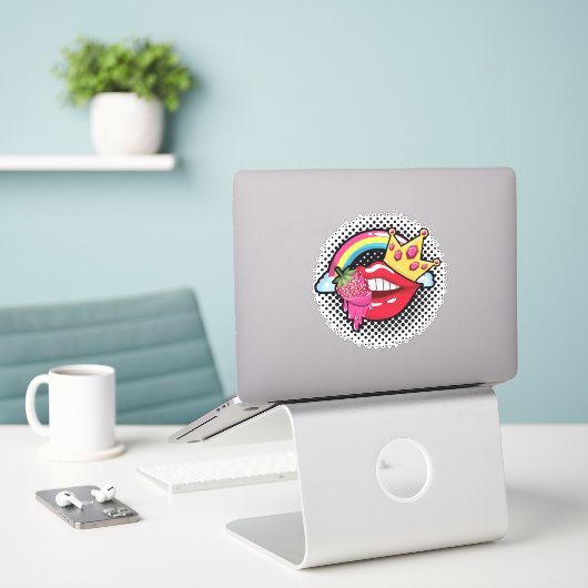 Delicious Princess Sticker (Laptop op bureau)