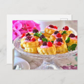 Delicious Red Berries Cake Puff Pastry Dessert Briefkaart (Voorkant / Achterkant)
