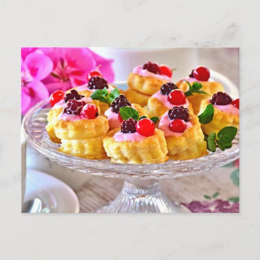 Delicious Red Berries Cake Puff Pastry Dessert Briefkaart (Voorkant)