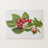 Delicious Red Cherries Fruit Waterverf Painting Legpuzzel (Horizontaal)