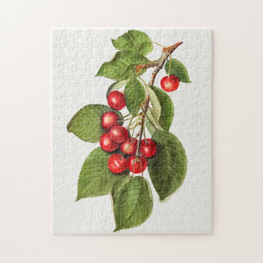 Delicious Red Cherries Fruit Waterverf Painting Legpuzzel (Verticaal)