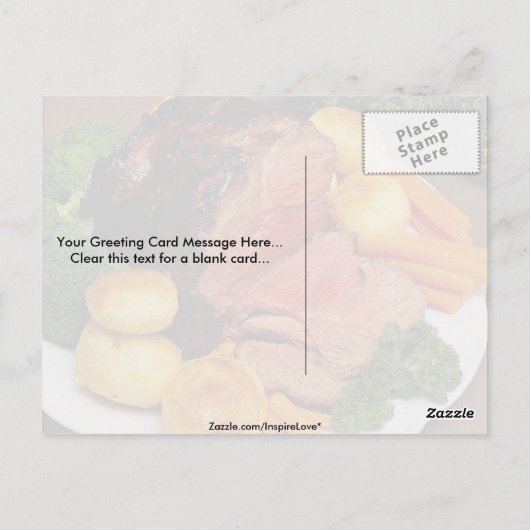 Delicious Roast beef Briefkaart (Achterkant)