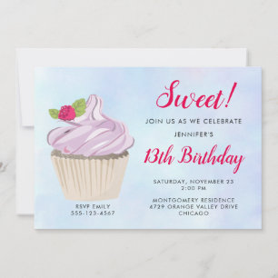 Delicious Roze Cupcake Bes met Blad Birthday Kaart