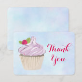 Delicious roze koekje Berry op top Dank je Bedankkaart (Voorkant / Achterkant)