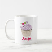 Delicious roze koekjesgebak op top Custom Koffiemok (Links)