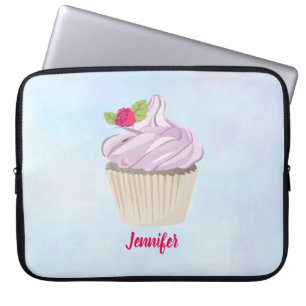 Delicious roze koekjesgebak op top Custom Laptop Sleeve