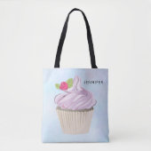 Delicious roze koekjesgebak op top Custom Tote Bag (Voorkant)