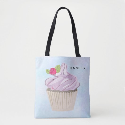 Delicious roze koekjesgebak op top Custom Tote Bag (Voorkant)