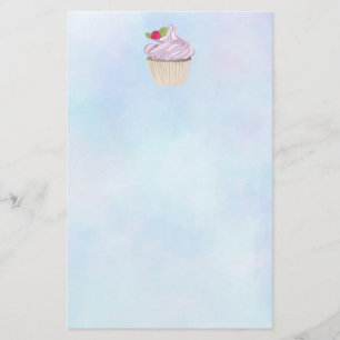 Delicious roze roze koekjesbes bovenaan briefpapier