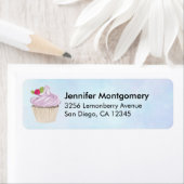 Delicious roze roze koekjesbes bovenaan etiket (Insitu)