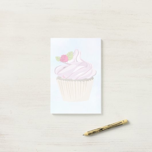 Delicious roze roze koekjesbes bovenaan post-it® notes (Op bureau)