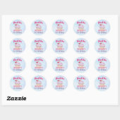 Delicious roze roze koekjesbes bovenaan ronde sticker (Vel)